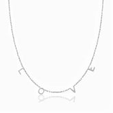 Love Halskette in silber aus Edelstahl mit kleinen Love Buchstaben Anhängern